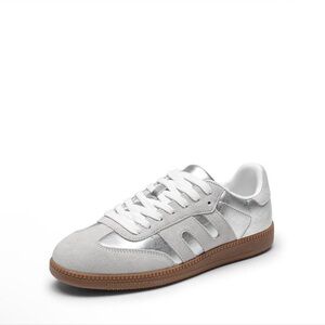 Women’s White and Silver Sneakers